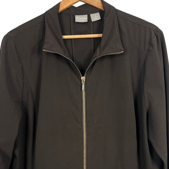 Chico's ZENERGY Womens L Athleisure Sporty Minimalist Luxe Full Zip Jacket Brown - Picture 1 of 12
